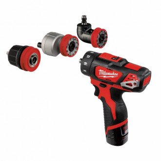 Дриль-шуруповерт акумуляторний MILWAUKEE, M12 BDDXKIT-202C ( заряд.пристрій, 2 акум.Х 2Ач, 3 насадки, кейс)-[articul]