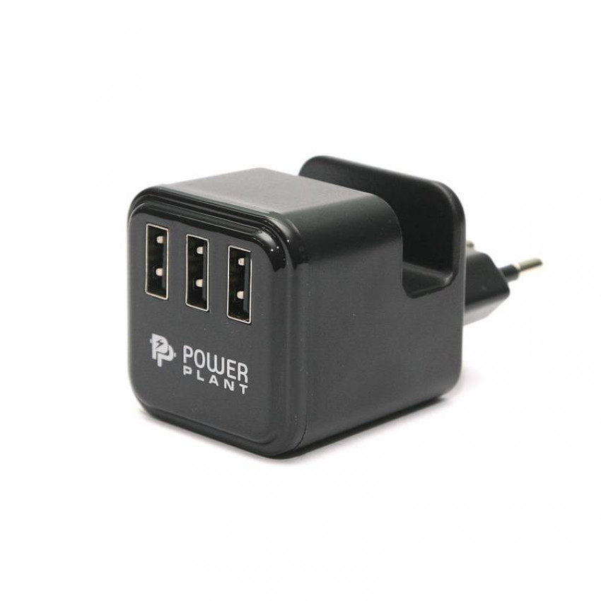 Мережевий зарядний пристрій PowerPlant W-360 3xUSB: 220V, 3.4A-DV00DV5065