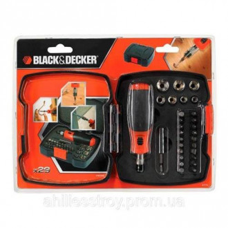 Набір 29 предм. (викрутка, біти, магнітним утримувачем) BLACK DECKER-[articul]