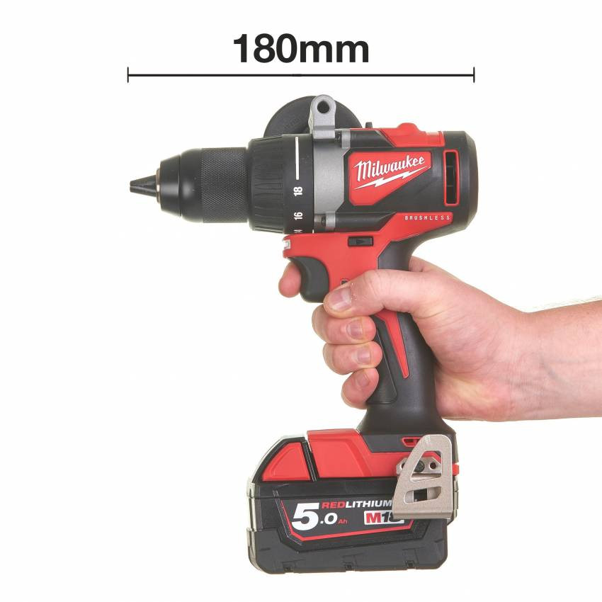 Дриль-шуруповерт акумуляторний MILWAUKEE, M18 BLDD2-502X, 82Нм (заряд.пр., 2акум. Х5Ач, HDкейс)-4933464515