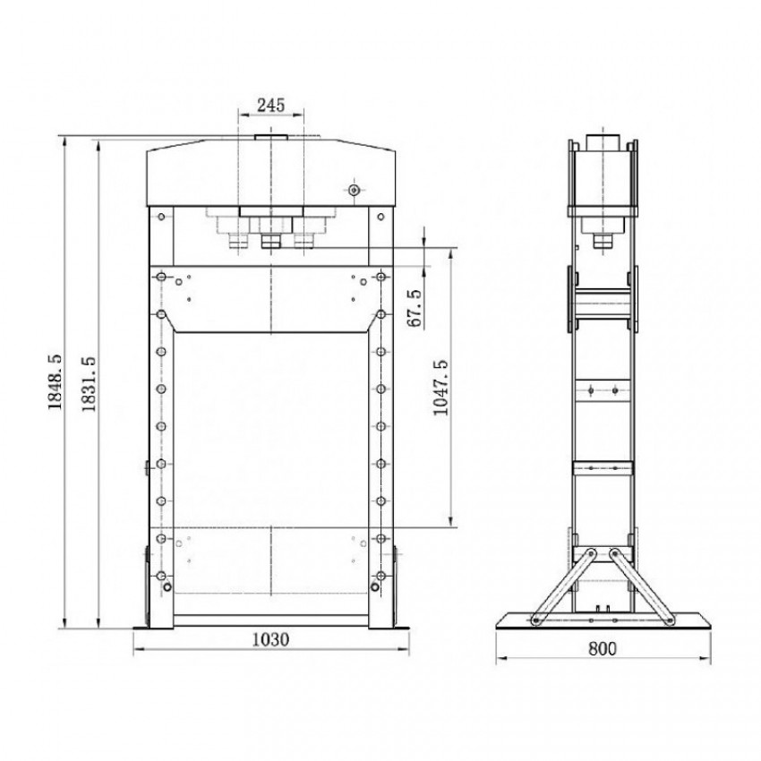 WPP 50 E Прес пневмогідравлічний 50 тонн Unicraft-6300050