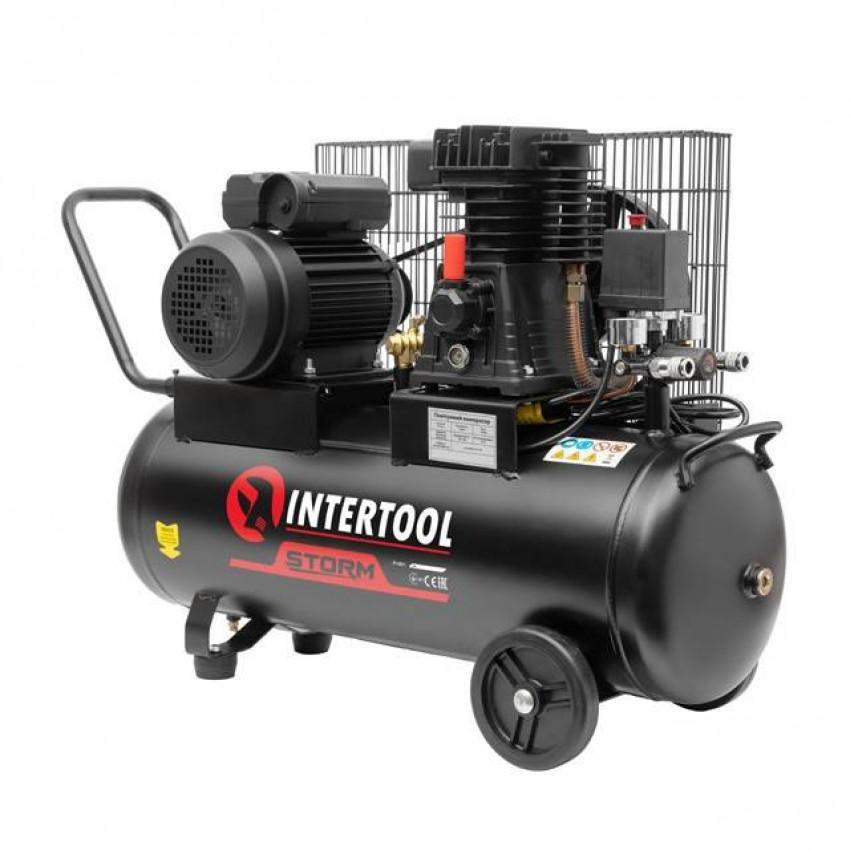 Компресор 50 л, 1.8 кВт, 220 В, 10 aтм, 250 л/хв. INTERTOOL PT-0011-PT-0011