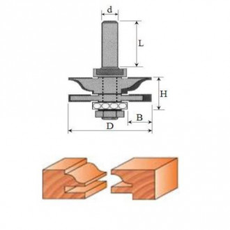 Фреза Комбінована рамкова №3504 (D42, h22, B13) 18-224-420-[articul]