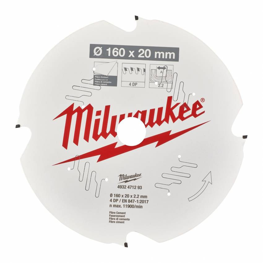 Диск пильний Alu PFTE MILWAUKEE, Ø165х20х2, 2мм, 52 зуб.-4932471296