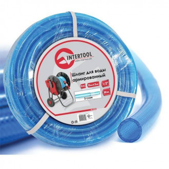 Шланг для води тришаровий, синій, 1/2&quot;, 30 м, армований, PVC INTERTOOL GE-4055-[articul]