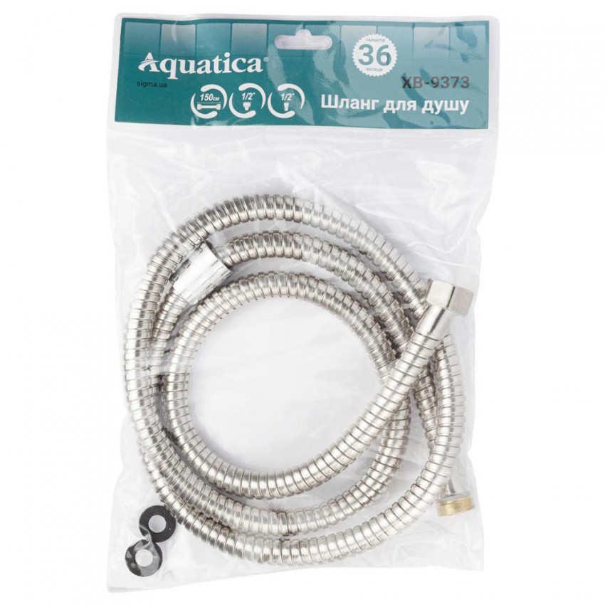 Шланг для душа 1/2" SS з підшипником 150см AQUATICA XB-9373 (9792041)-9792041