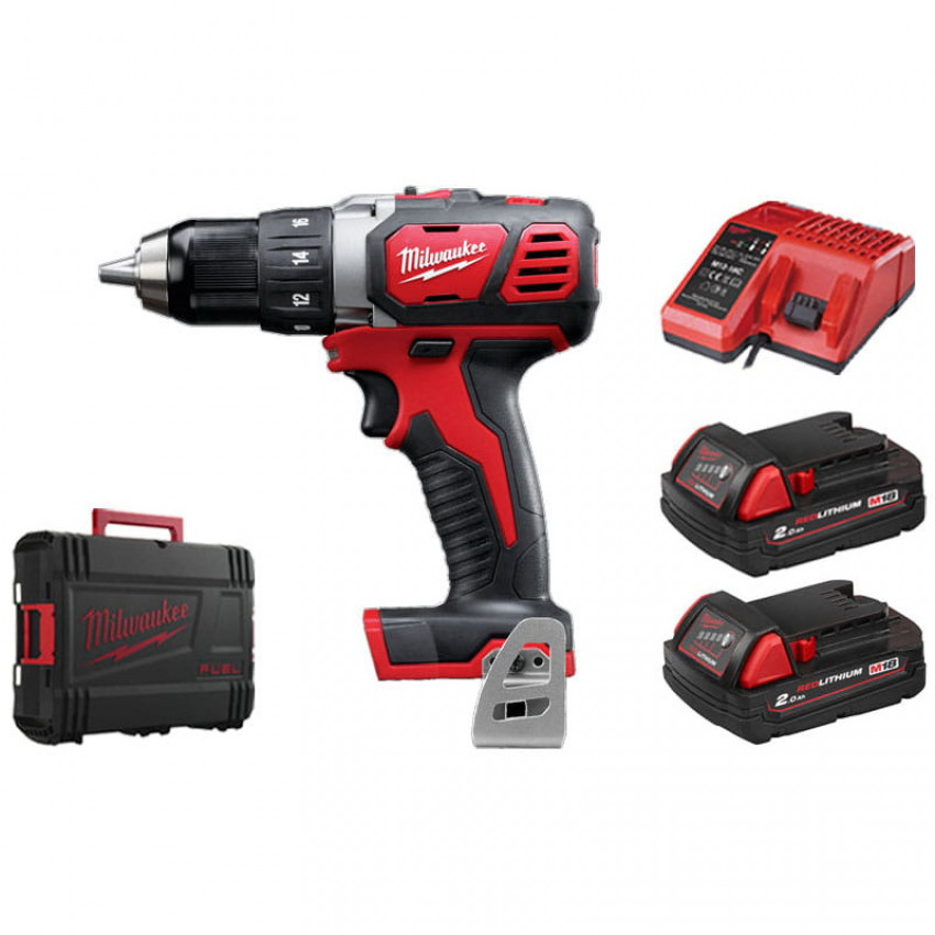 Аккумуляторная компактная дрель-шуруповерт 18В 50Нм Milwaukee M18 BDD-202X 4933446195-4933446195