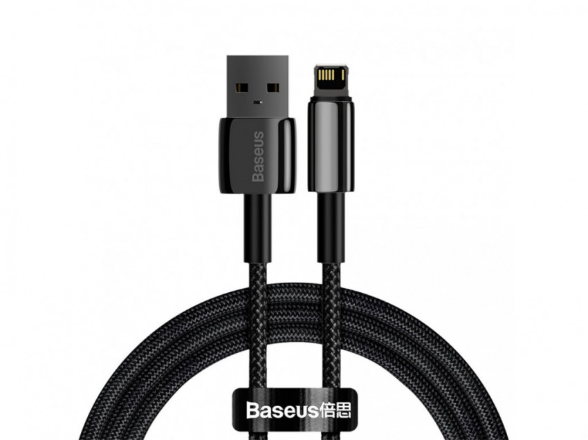 Кабель Baseus Tungsten Gold USB 2.0 to Lightning 2.4A 1M Чорний (CALWJ-01)-