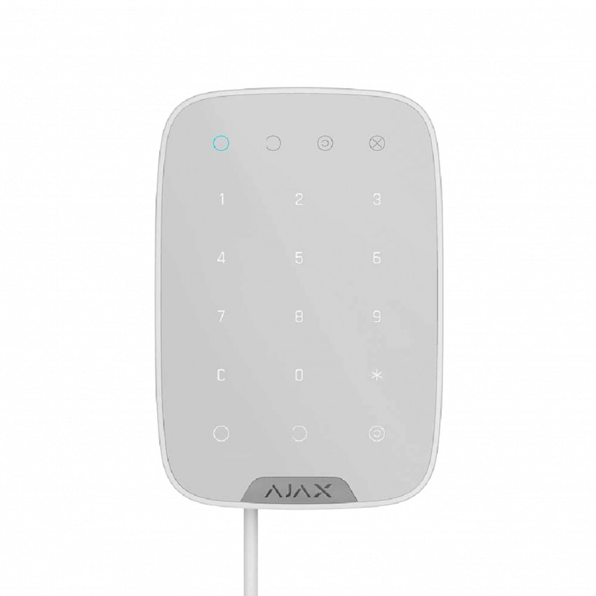 Дротова сенсорна клавіатура AJAX KeyPad Fibra (white)-