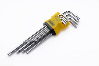 Набір торцевих ключів Torx T10, T15, T20, T25, T27, T30, T40, T45, T50 довгих CrV (9шт) СИЛА-[articul]