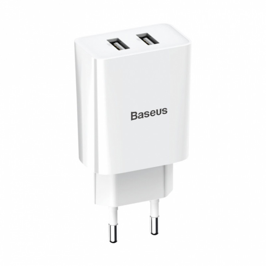 Зарядний пристрій Baseus Speed Mini Dual USB 10.5W Білий (CCFS-R02)-