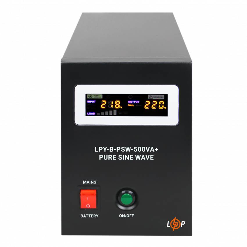 ДБЖ з правильною синусоїдою 12V LPY-B-PSW-500VA+ (350Вт) 5A/10A-LP4149