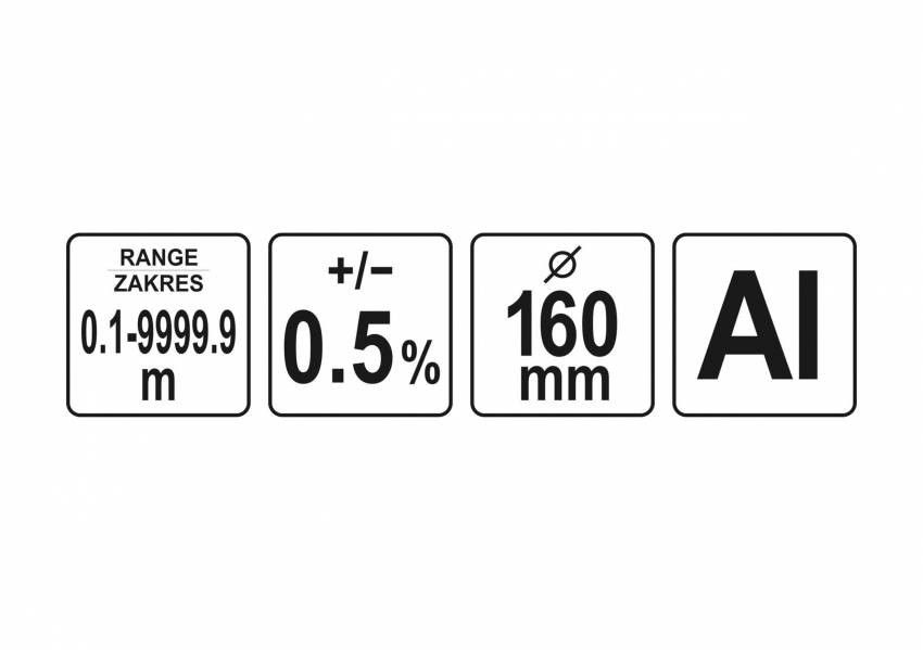 Колесо вимірювальне YATO; Ø= 160 мм, в межах 0.1- 10000 м, телескоп. тримач- 80-104 см-YT-71650