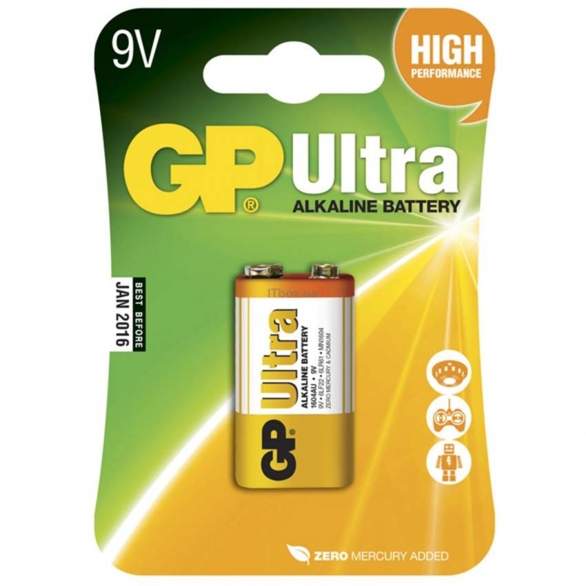 Акумулятор GP ULTRA ALKALINE 9V 1604AUP-S1,6LF22-RV-00089587