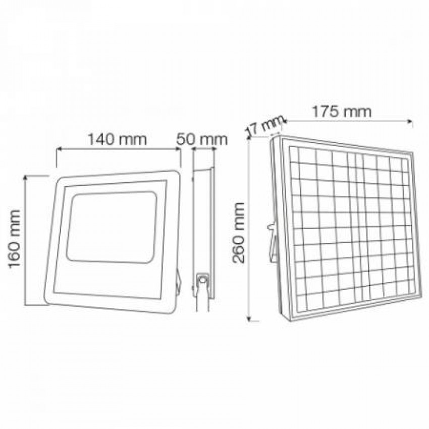 Прожектор світлодіодний із сонячною панеллю TIGER-10 10W 6400K-068-012-0010