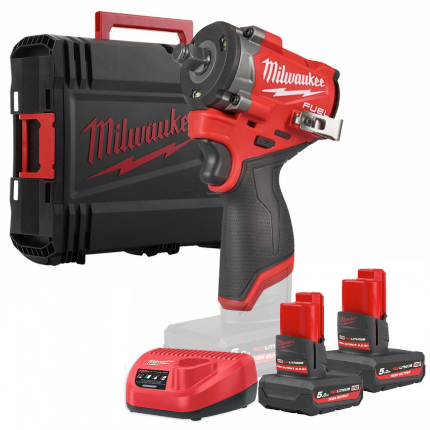 Гайковерт високомоментний MILWAUKEE 1/2" (746 Нм) M12 FCIWF12G3-502X (+2 акумулятори, зарядний пристрій, HD кейс)-4933493455