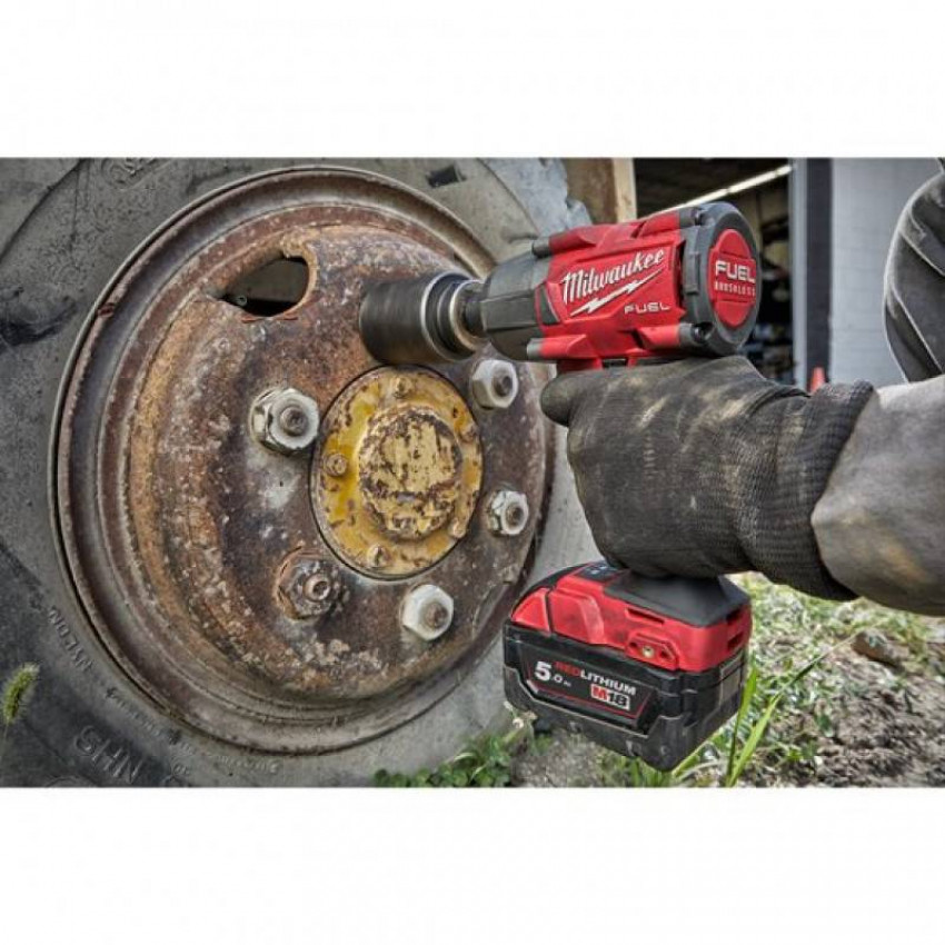 Гайкокрут акумуляторний 1/2" MILWAUKEE, M18 FMTIW2F12-502X, 881Нм ( зар.пристрій, 2акум.Х5Ач, HDкейс)-4933478450