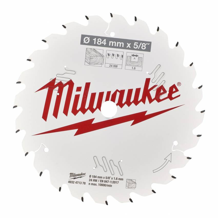 Диск пильний Alu PFTE MILWAUKEE, Ø165х20х2, 2мм, 52 зуб.-4932471296