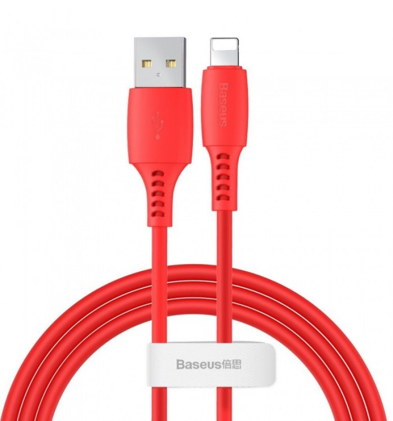 Кабель Baseus Colorful USB 2.0 to Lightning 2.4A 1.2M Червоний (CALDC-09)-