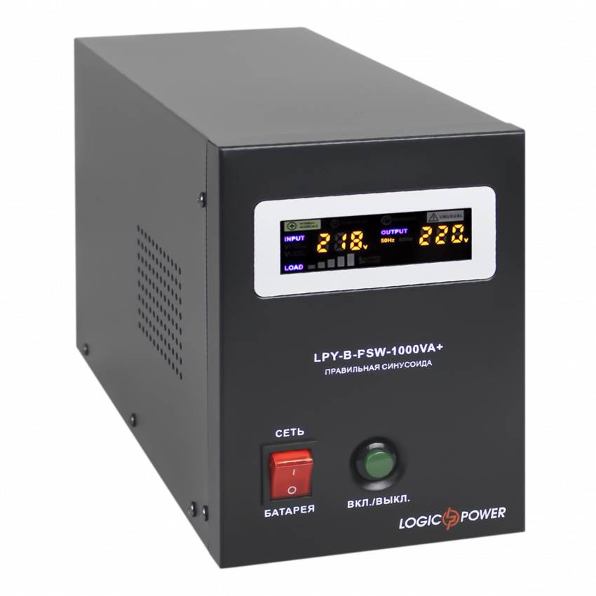 ДБЖ з правильною синусоїдою 12V LPY-B-PSW-1000VA+(700Вт) 10A/20A-