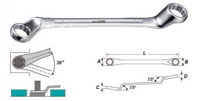 Ключ накидний 30*32мм-[articul]