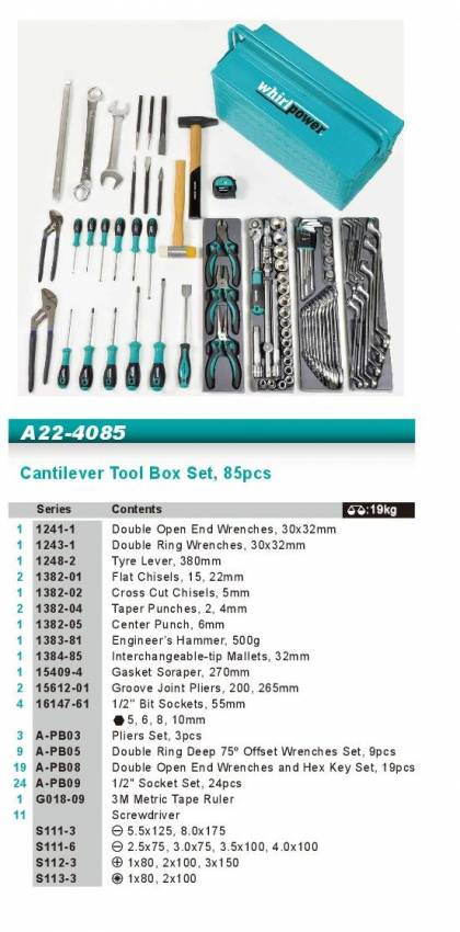 Набір інструмента 85од мет.ящик-A22-4085S