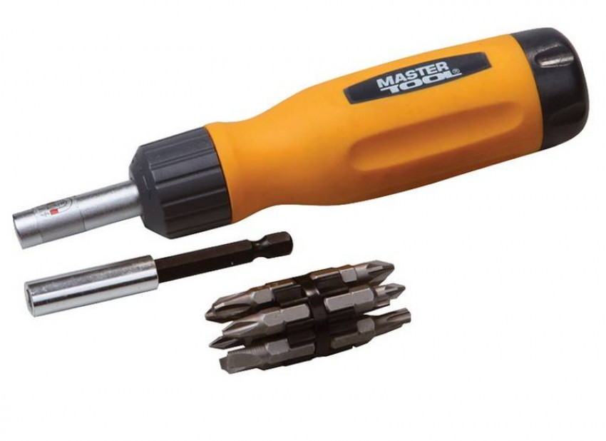 MasterTool Викрутка з тріскачкою 12 насадок, Арт.: 40-0518-40-0518