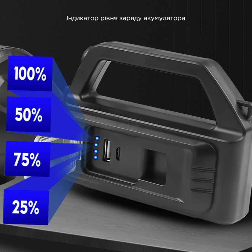 Ліхтар ручний пошуковий Quantum QM-FL1063 Tracker 3W LED+COB з функцією Power Bank-QM-FL1063