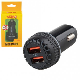 Автомобільний зарядний пристрій VOIN C-36208, 2USB (12/24V - 5V 2,4A) (C-36208)