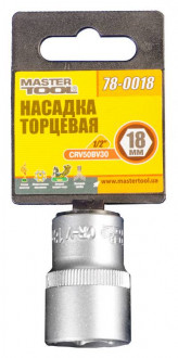 Насадка торцева 6-гранна MASTERTOOL 1/2&quot; 18 мм CRV 78-0018