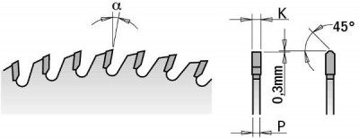 284.108.18M Пила HM D=450 F=30 Z=108 K/P=3,8/3,2 TCG 5° Позитив