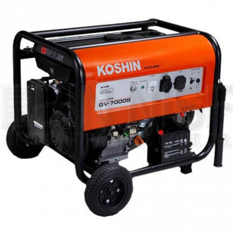 Генератор KOSHIN GV-7000S,5,5кВа,K420,50Гц, 12V/8.3A, 420см3, 22,6л, 90кг, AVR-[articul]