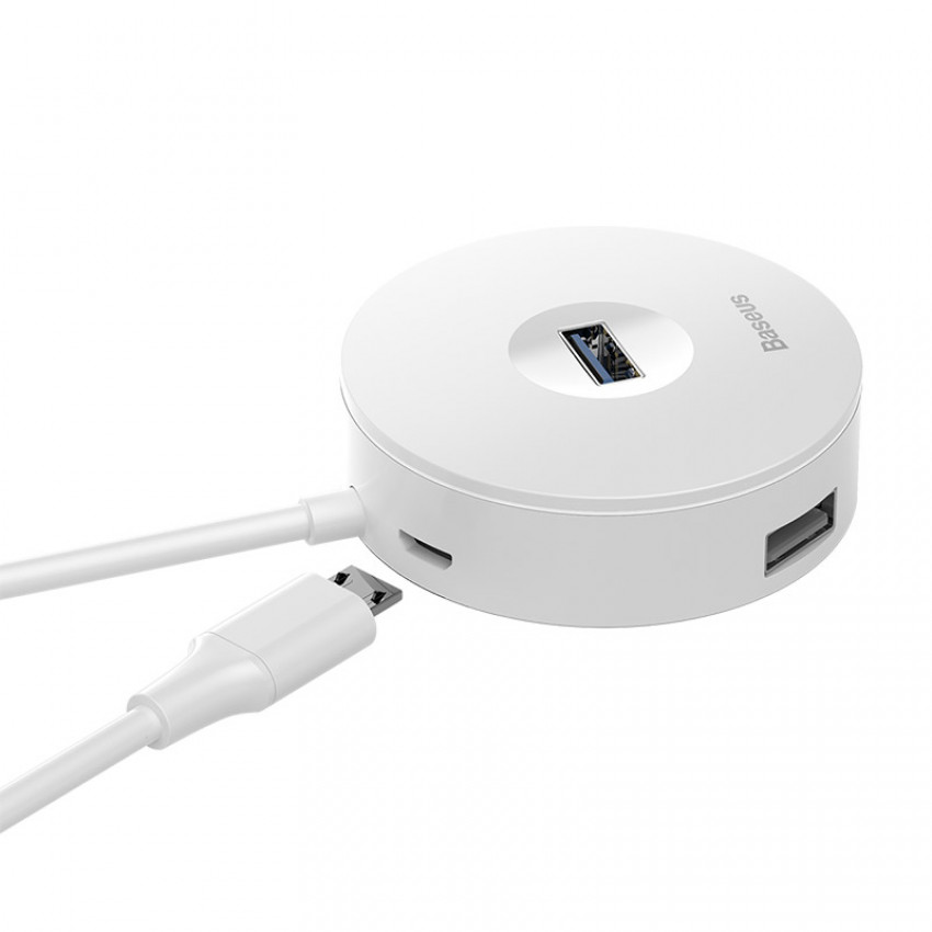 USB Hub Baseus Round Box USB/Type-C для USB3.0*1 + USB2.0*3 Білий (CAHUB-GB02)-