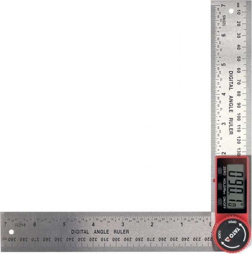 Кутомір електронний YATO; l= 200 мм, діапазон 0-360° з живленням від батарейки 3V; CR2032-YT-71003