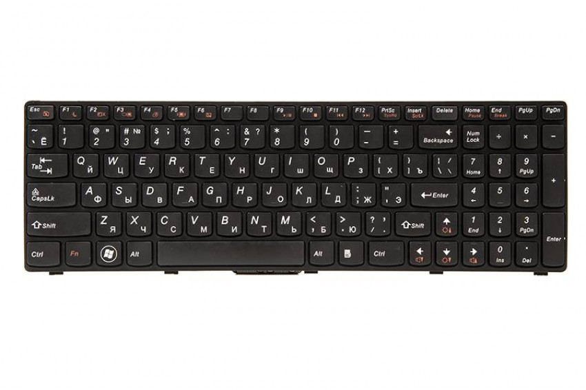 Клавіатура для ноутбука IBM/LENOVO B570, B590, V570 чорний, чорний кадр-KB311538