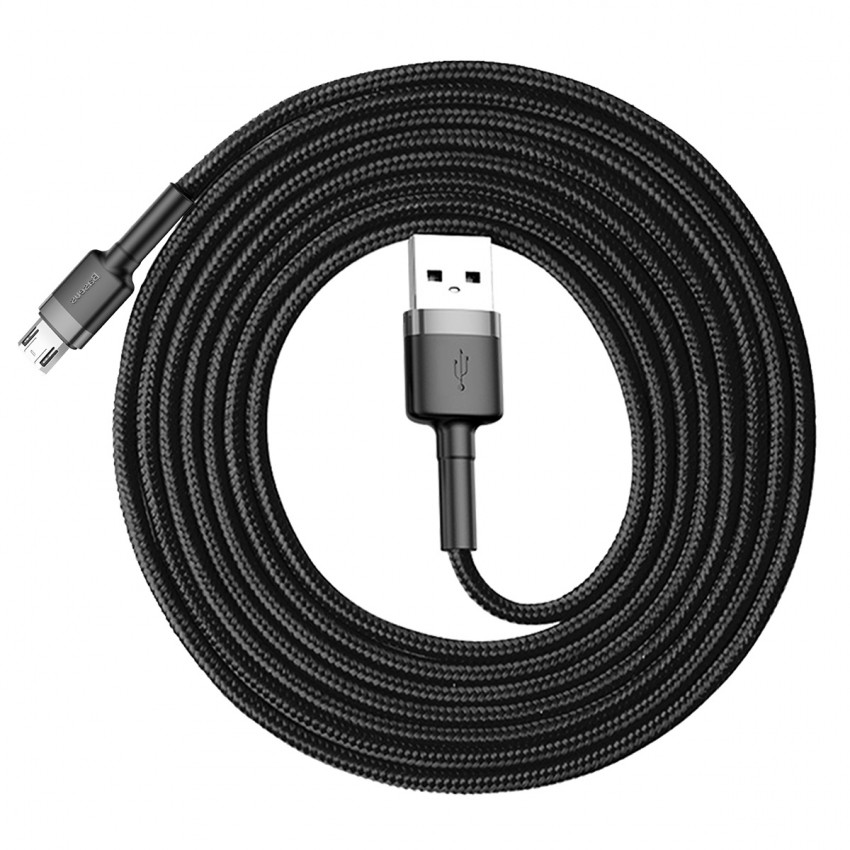 Кабель Baseus Cafule microUSB 1.5A 2M Чорний/Сірий (CAMKLF-CG1)-