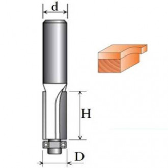 Фреза Кромкова пряма №1020 (D12, h50) 18-020-125-[articul]