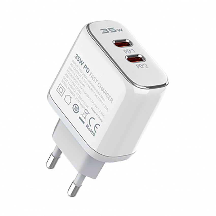 Зарядка для телефону LogicPower 35W (Type-C + USB) QC + кабель (Type C to Lightning)-