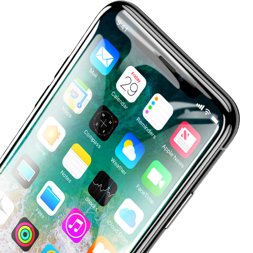 Захисне скло Baseus для iPhone X, iPhone Xs, iPhone 11 Pro, 0.2mm, Чорний (SGAPIPHX-TN01)-