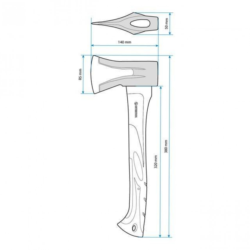 Колун кований 1000 г, ручка з фібергласу INTERTOOL HT-0274-HT-0274