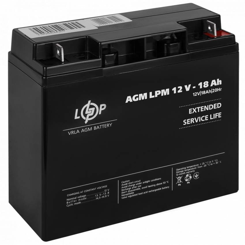 Акумулятор AGM LPM 12V - 18 Ah-