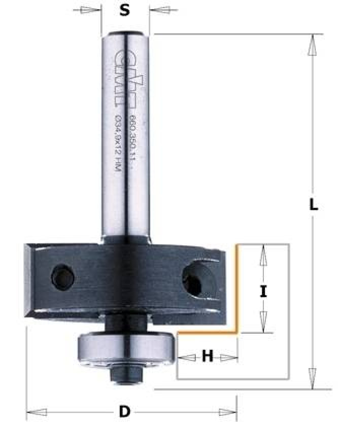 660.351.11 Фреза  HM H=9,5 D=34,9 I=12 L=55 S=6,35 mm-660.351.11
