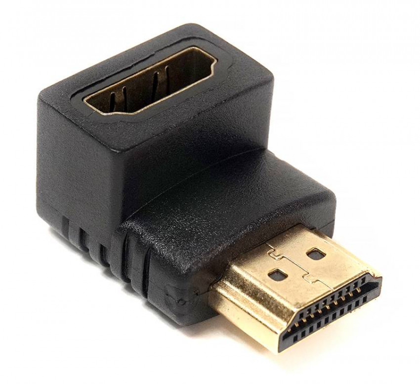 Перехідник PowerPlant HDMI AF – HDMI AM, нижній кут-KD00AS1303