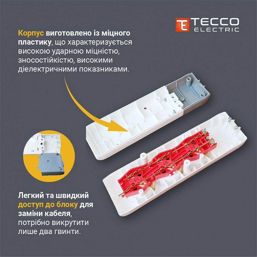 Колодка ТЕССО 2 поста  без заземлення біла 1шт/уп-102 200 00