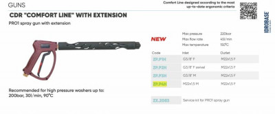 Пістолет в/т PRO1 М22 310бар 40л/хв 160град-[articul]