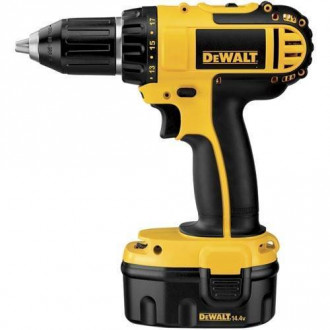 Дриль/гвинтоверт DeWalt, акумуляторна, 2 швидкості, 14,4V, 40Нм, 2 акк NiCd 1.3 А/год, з/в, валіза-[articul]