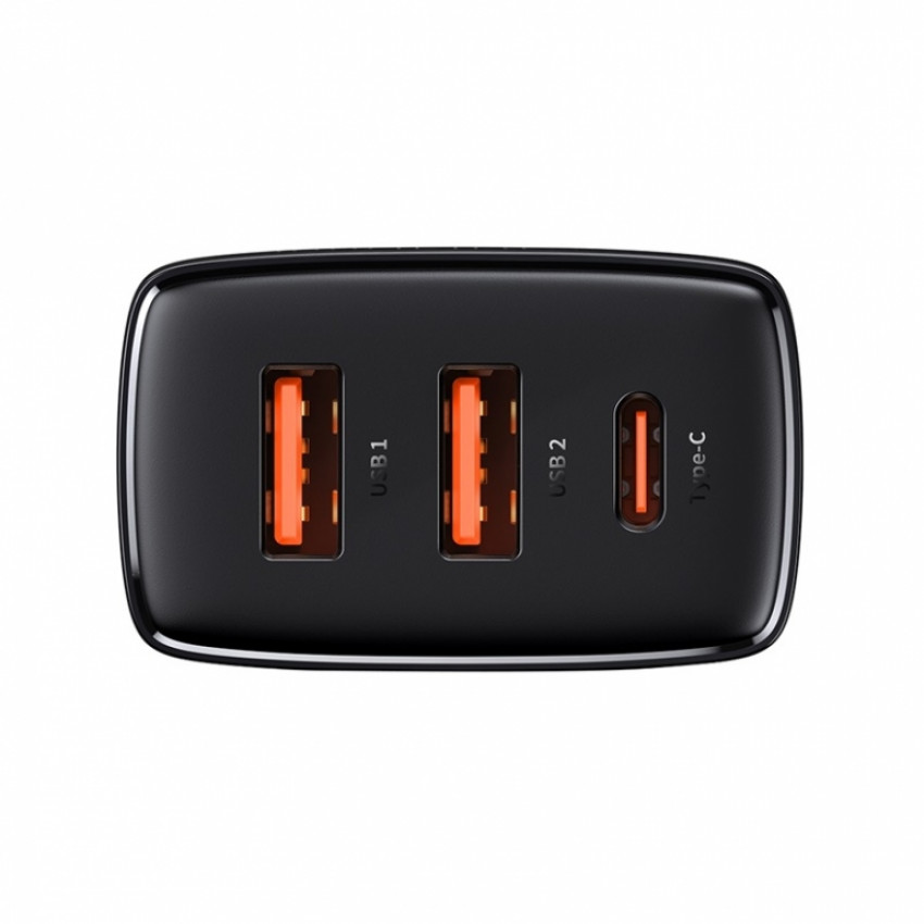 Зарядний пристрій Baseus Compact Quick Charger 2U+C 30W EU Чорний (CCXJ-E01)-