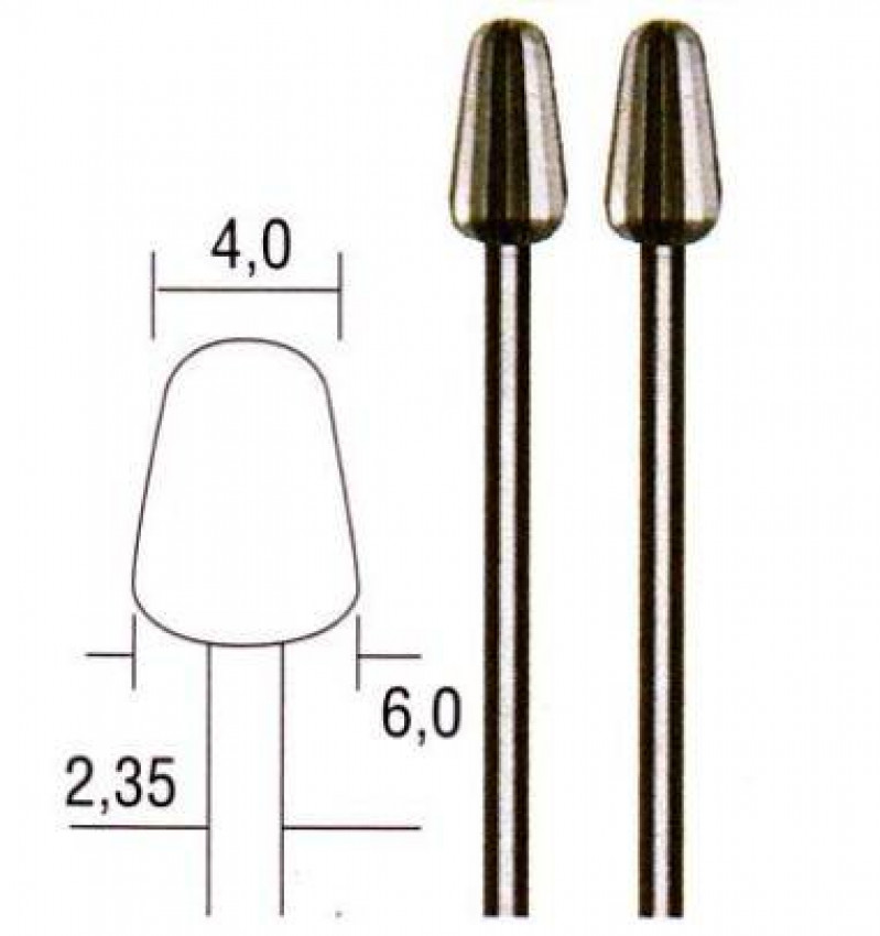 Фрези, вольфрам - ванадій, 2 шт., конус, діаметр 4 мм-PRO-28723