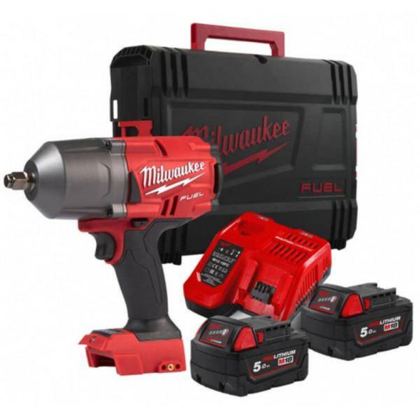 Гайкокрут акумуляторний 1/2" MILWAUKEE, M18 FHIWF12-502X, 1898Нм, (зарядний пристрій, 2 акум.Х 5Ач, HDкейс)-4933459696