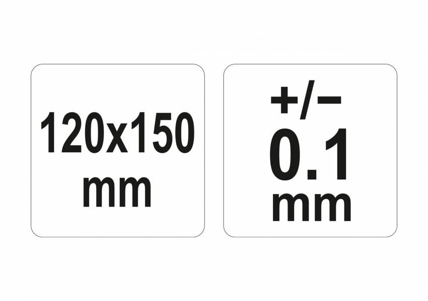 Кутомір- транспортир з лінійкою YATO; 120 х 150 мм, діапазони: кут- 0-180°, відстань- 0-150 мм-YT-72140